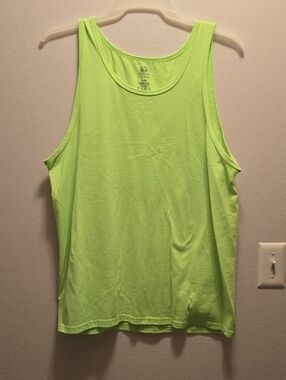 Fruit of the Loom Neon Lime Green Men's Tank Top